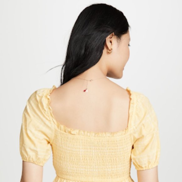 New Fifth Label Hummingbird Check Top Color: Daffodil/White Size: L - Picture 12 of 16